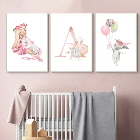 Pink Swan Nursery Canvas Print