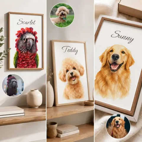 Custom Pet Portrait Canvas Print