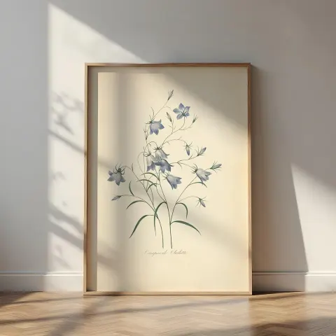 Vintage Campanula Botanical Canvas Print