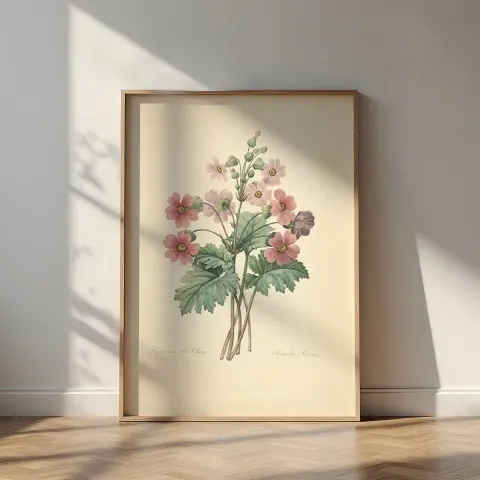 Vintage Primula Sinensis Canvas Print