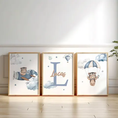 Personalized Teddy Bear Nursery Prints