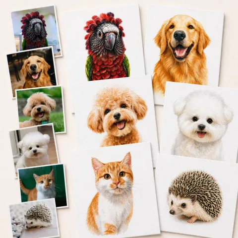Watercolor Pet Portrait Canvas Print