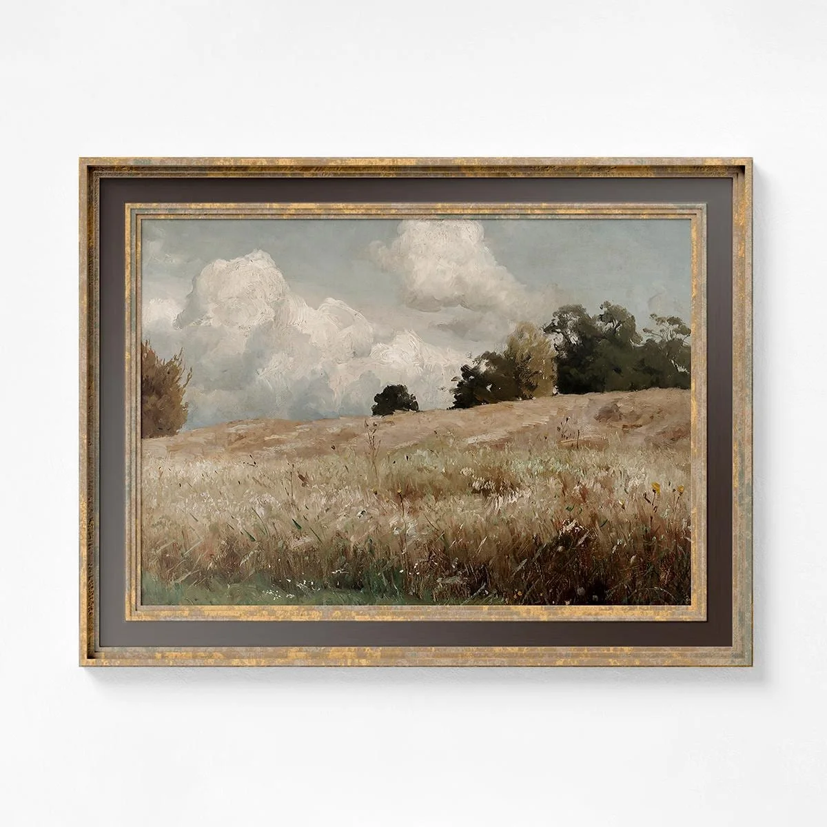 Vintage Neutral Landscape Canvas Print — artwork and room styling example