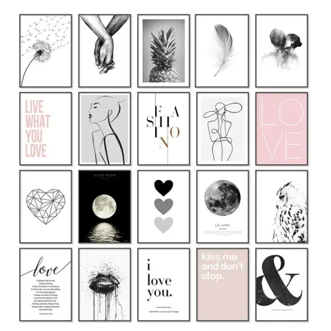 Black & White Abstract Line Canvas Print