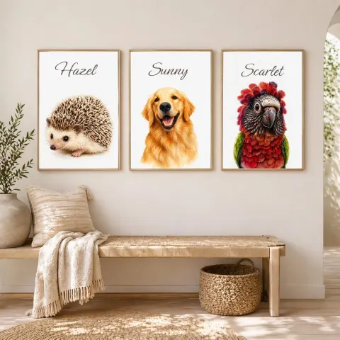 Personalized Dog, Cat & Bird Portrait