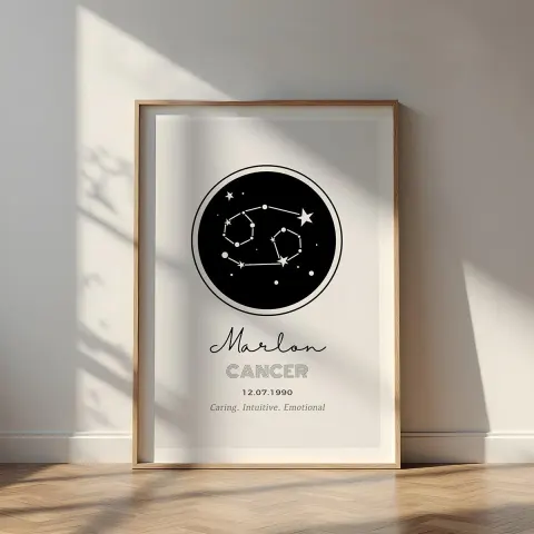Personalized Cancer Constellation Print