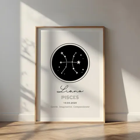 Personalized Pisces Constellation Print